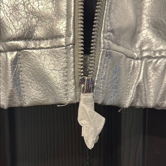 Zara Silver Satin Bomber Jacket - Picture 5 of 6